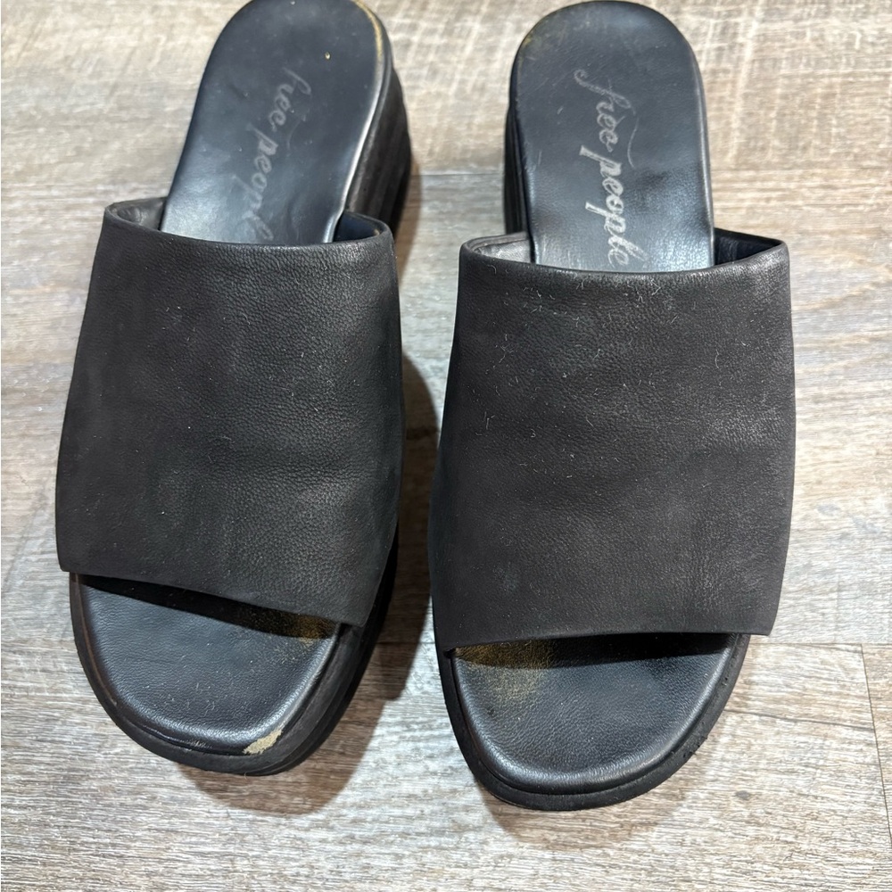 Free People Black Slide Sandals